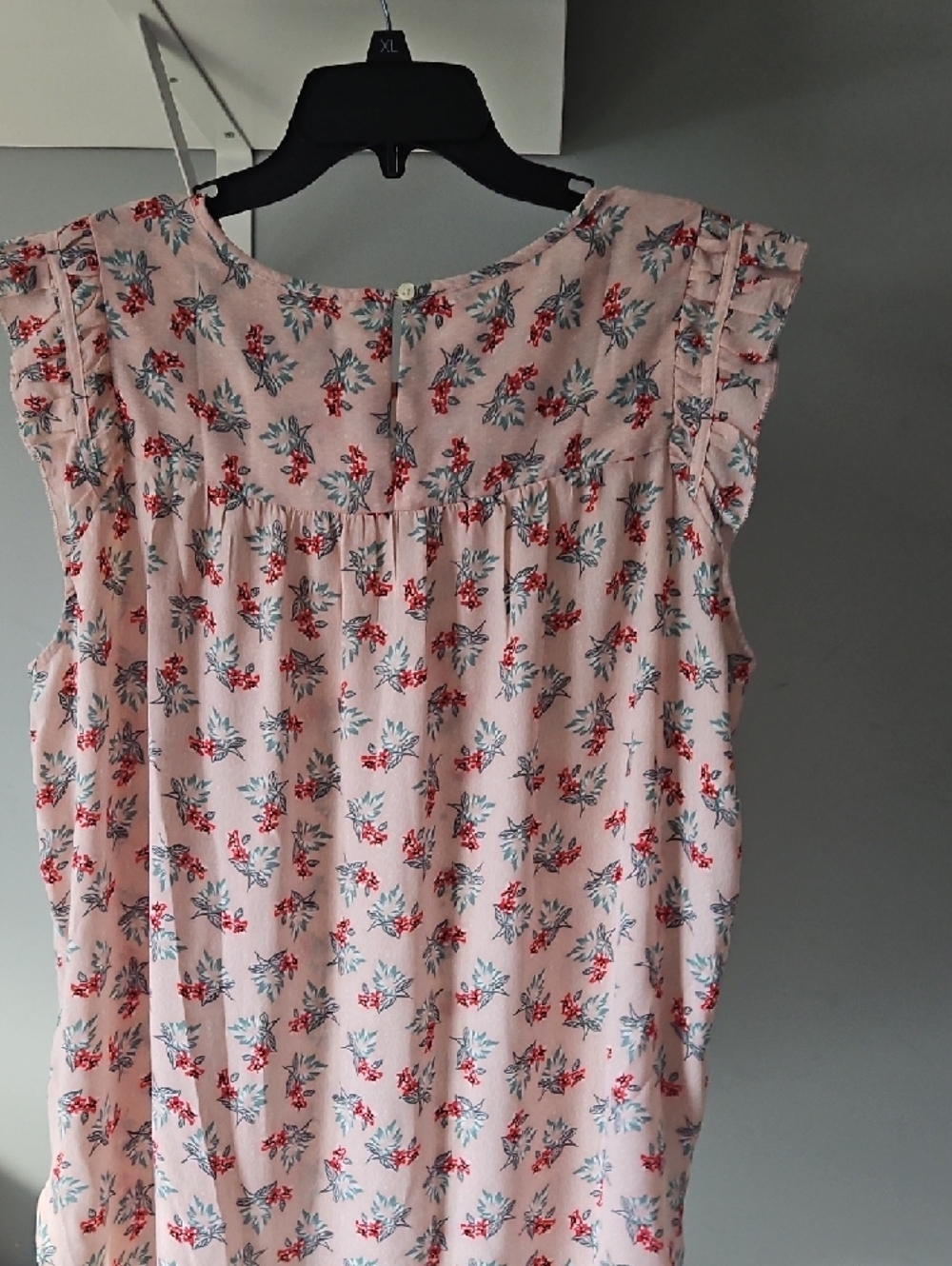 LOFT Pink Floral Ruffle-Sleeve Blouse - Picture 3 of 5